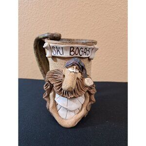 Vintage Mark Hines SKI BUM Ugly Mug Cup Signed